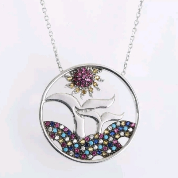 Kharma by Avelon Jewelry - Sterling whale tails sun & multi gemstone ocean